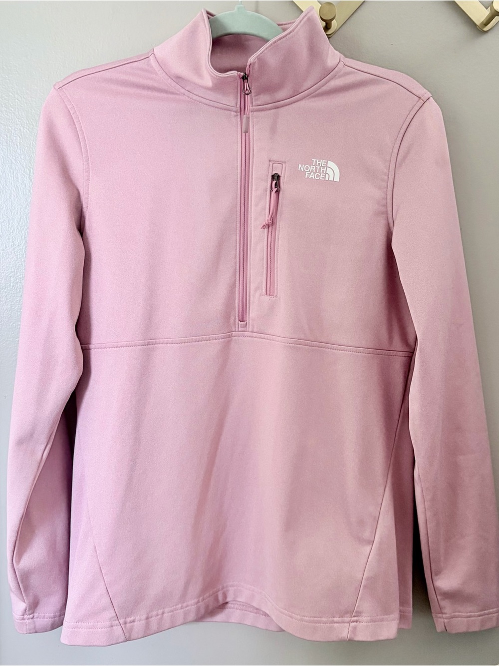 The North Face Womens Medium Pink Fleece 1/4 Zip Pullover Sweater Like New